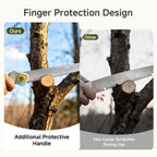 PrunePro® Folding Pruning Saw, 9.5 Inch Super Sharp SK5 Triple-Cut Blade, 3 Adjustable Cutting Angles, Ergonomic Non-Slip Grip, Lightweight, Portable Hand Saw for Tree Trimming, Camping, Gardening