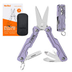 NexTool Micro Sailor Scissors S0, Mini Keychain Multitool with Serrated Scissors, 8-in-1 Lightweight EDC Tool for Travel, Outdoor, Everyday Carry, Cool Gadget for Men(Purple)