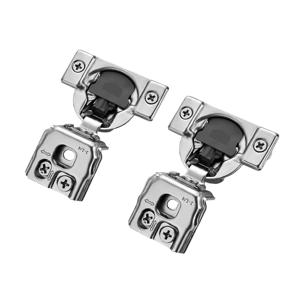Ravinte 30 Pack 15 Pairs 1-1/4 inch Overlay Soft Close Hinges for Kitchen Cabinet Hinges Satin Nickel Hidden Hinges Stainless Steel Concealed Hinge self Closing