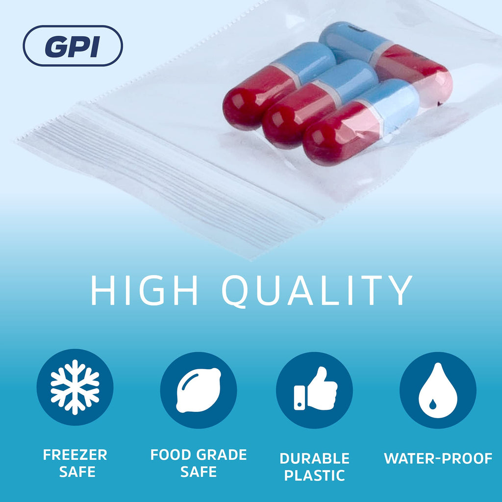 30,000 Case - 1.5" x 2" Small Zip Bags, Clear Plastic Reclosable Jewelry Bags, 2.5 Mil Thick, with Resealable Zip Top Lock for Jewelry, Pills, Meds, Powders, Beads, Seeds, etc. - GPI