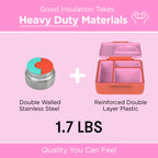 Omie OmieBox Kids Insulated Leakproof Bento Lunch Box with Food Jar (Pink Berry)