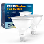 Sunco Outdoor Flood Light Bulbs, PAR38 LED Flood Lights Waterproof, 1800 LM, 15W (150W Equivalent), 5000K Daylight, Dimmable, E26 Base, Wet Rated, for Porch Landscape Driveway Garage Yard, UL 2 Pack.