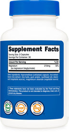 Nutricost Magnesium Glycinate Capsules (90 Capsules, 210 mg Per Serving) - Magnesium Glycinate Supplement for Gentle Absorption