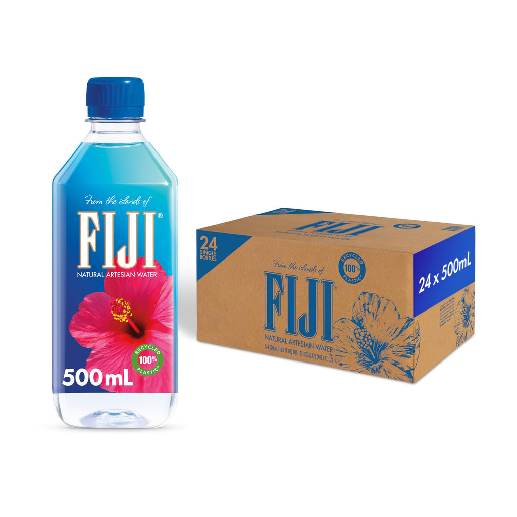 FIJI Artesian Bottled Water, 500 mL (16.9 fl oz), Pack of 24