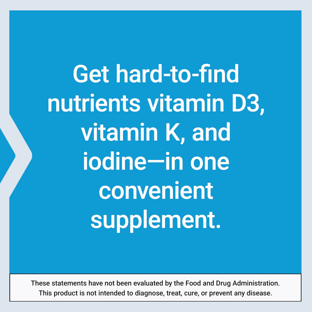Life Extension Vitamins D and K with Sea-Iodine, Vitamin D3, Vitamin K1 and K2, Iodine, Supports Immune, Bone, arterial and Thyroid Health, Non-GMO, Gluten-Free, 60 Capsules