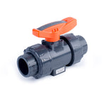 HYDROSEAL Kaplan 1’’ PVC True Union Ball Valve with Full Port, ASTM F1970, EPDM O-Rings and Reversible PTFE Seats, Rated at 200 PSI @73F, Gray, 1 inch Socket (1 inch)