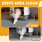 Pieviev Litter Box Mat, Double-Layer Urineproof Design, 30" x 24" Gray