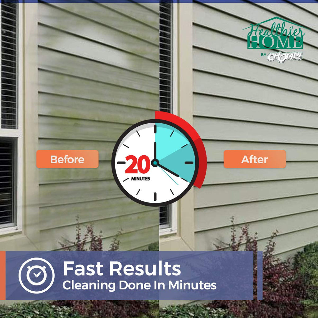 Chomp! Microfiber Gutter Cleaner Tool: Ultimate Gutter Cleaning Smop for All Types of Rain Gutters, Siding and Metal Trim - Instantly Clean Black Streaks, Mold, Mildew, Algae, Dirt and More