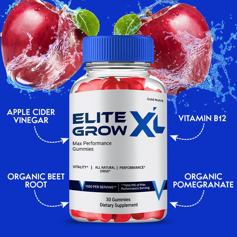 Gold Nutra (1 Pack) Elite Grow XL Gummies, Elite Grow XL Supplement, High Potency Max Performance, All Natural Formula