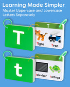 Spanish Alphabet Flash Cards - ABC Jumbo Flash Cards for Kids Ages 3-6 - Lowercase & Uppercase Letter Recognition Learning Game - Teacher Designed for Classroom, Preschool, Kindergarten & Toddlers