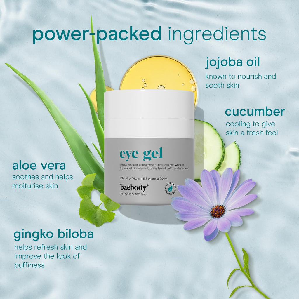 Baebody Under-Eye Gel - Advanced Cooling Under-Eye Cream For Dark Circles and Puffiness - Anti Aging and Hydrating - Beauty Gifts for Women (50 ml/1.7 fl oz)