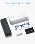 ANRRI Blue Light Blocking Glasses, Anti Eyestrain Lens Lightweight Frame Eyeglasses, Blue, Men/Women