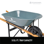Corona Tools Wheelbarrow in a Box – 5 Cubic Foot Heavy Duty Garden Cart with 15” Flat-Free Tire for Gardening, Planting & Outdoor Use