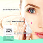 Gisdo 100 pcs Disposable Skin Cleansing Wipes, Individual Wrapped, Safe, Convenient, Lightweight, Remove Makeup(Green)