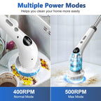 qimedo Electric Spin Scrubber, Rechargeable Handheld Electric Scrubber for Cleaning, Cordless Power Dish Scrubber with 7 Brushes for Bathtub Grout Tile Floor