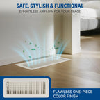VENTYUN 4" x 10" Floor Register Vent Covers 10-Pack, Walkable Powder-Coated Metal Vent Covers with Adjustable Airflow, Curved Safe Edges for Floor/Wall, White