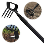 Garden Hoe, 62 Inch Weed Tool, Long Soil Tiller Cultivator, Heavy Duty Metal Stirrup Hoe Garden Tool Weeder Scraper Rake for Flower Beds, Patio, Garden Cultivating Loosening Soil Weeding Digging