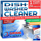 GRIME LABS Washing Machine & Dishwasher Cleaner Tablets Bundle – 12-Month Supply | Deep Cleaning & Deodorizing Tablets for Dishwashers & Washing Machines | 48-Tablet Set – Value Pack