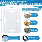 Feoang 2 Pack Pool Ladder Weights, Heavy Duty 52LBS HDPE Pool Step Weights to Prevent Floating, Reusable Swimming Pool Stair Weights Anchor Sand Bag with 8 Adjustable Straps for Above Ground Pools