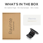 Ravinte 3/8" Inset Matte Black Cabinet Hinges 60 Pack (30 Pairs)