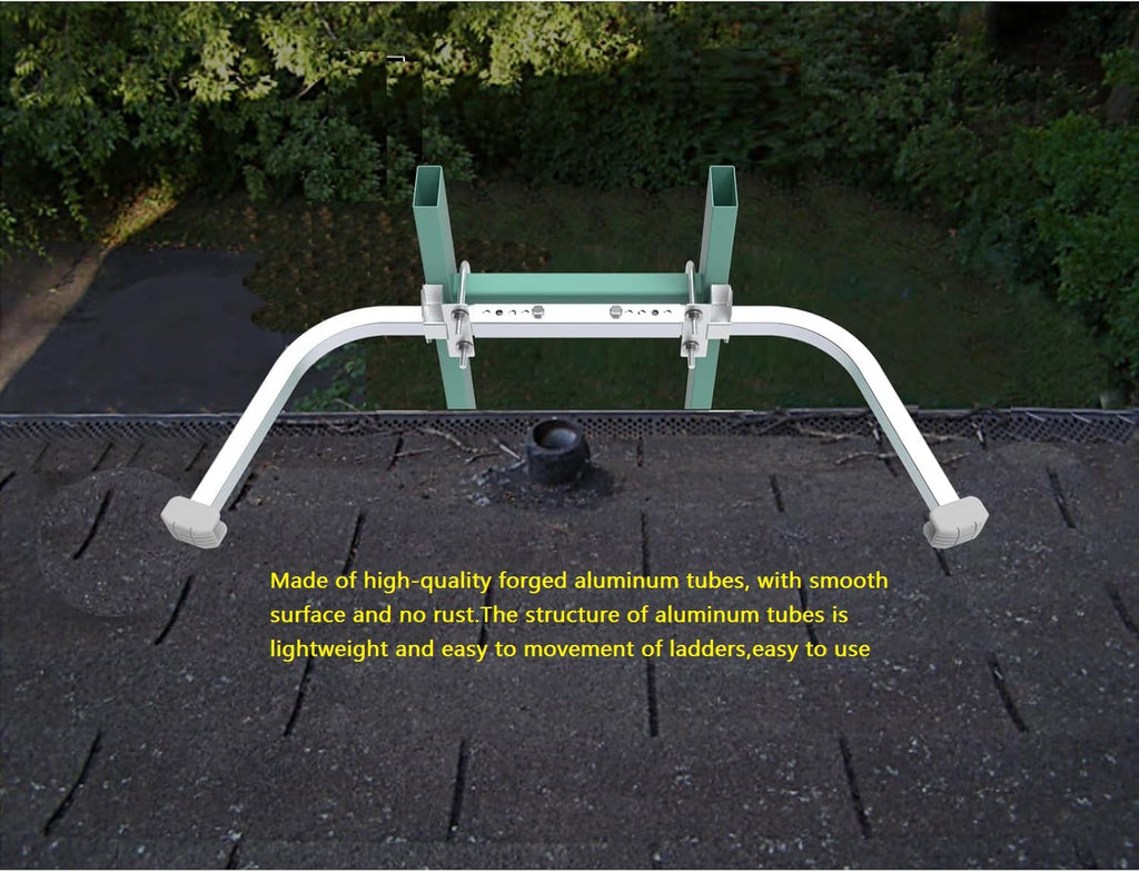 Ladder Stabilizer,Heavy Duty Aluminum Extended Ladder Accessory for Roof Gutter Guard Cleaning Tools,Ladder Stand-Off Wing Span/Wall Ladder Hooks with Non-Slip Rubber Bottom pad.(Patent)