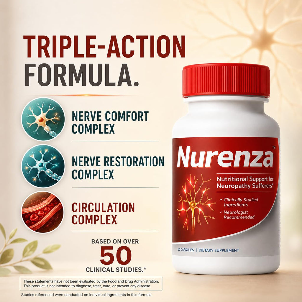 Vita Sciences Nurenza Neuropathy Supplement for Nerve Health and Fast Repair. Natural R-ALA Form 40x Strength with Vitamins and Antioxidants to Renew and Revitalize Feet, Hands, Legs, and Toes. 60 Ct.