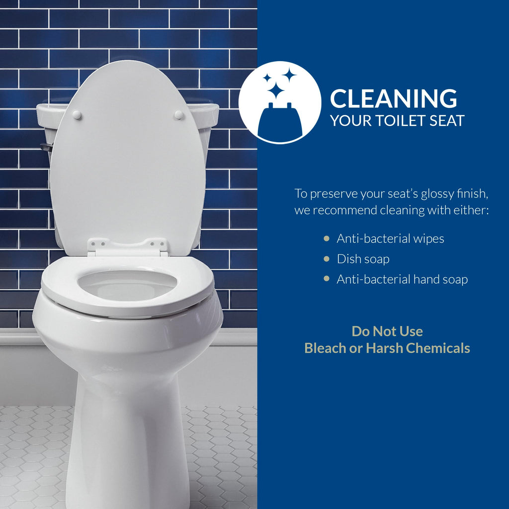 Bemis 1500EC Durable Wood Toilet Seat with Easy Clean Hinges, Made in USA, Elongated, White, 6-Pack