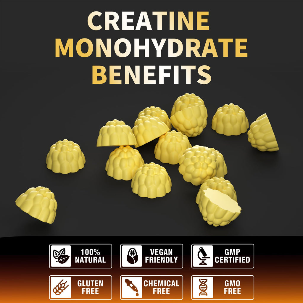 Nutravita NSF Certified Creatine Gummy - Creatine Monohydrate Gummies for Men & Women-5g of Creatine Monohydrate per Serving - Sugar Free,Vegan,Pineapple Flavor, 120 Count