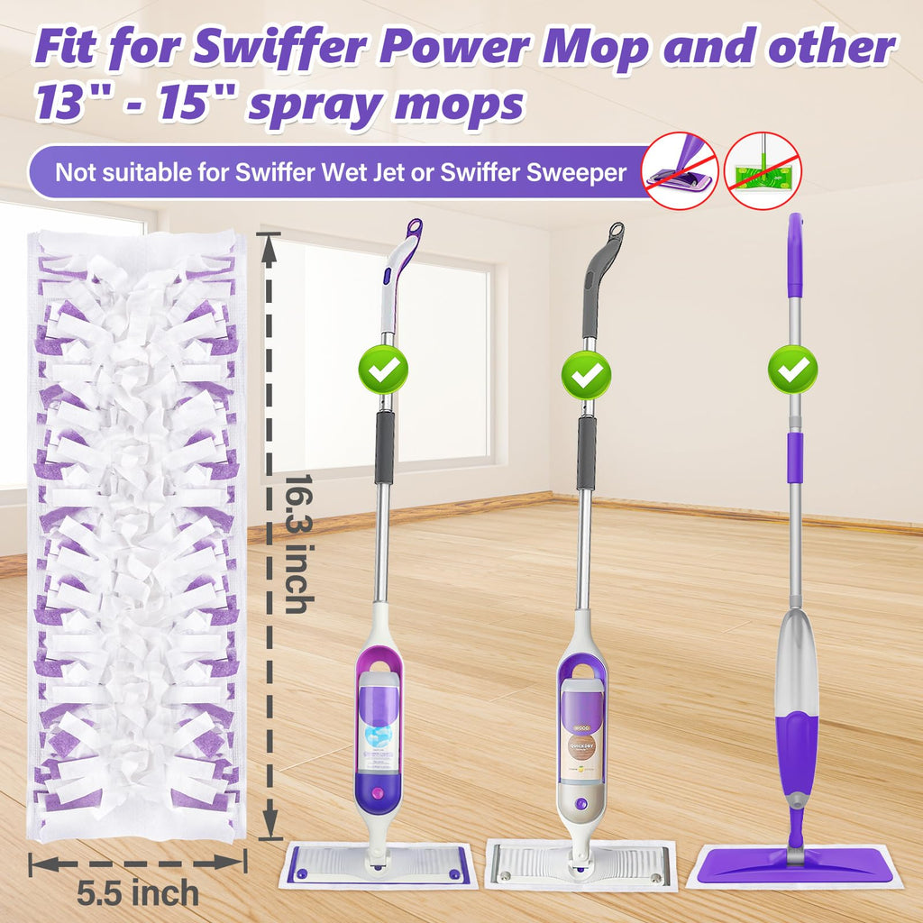 EHADOO Mop Pads Refills for Swiffer Power Mop: 20 Pcs Wet Dry Disposable Pad for Multi-Surface Floor Cleaning - Mopping Replacement for Tile Hardwood - Sweeping Cloths for Home Kichen