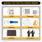 Drywall Repair Kit, 12.2oz Wall Patch Repair Kit, Spackle Wall Repair with Wall Patches/Sanding Sponge/Putty Knife/Scrapers/Gloves, Wall Mending Agent, Wall Surface Hole Fill Quick and Easy Solution