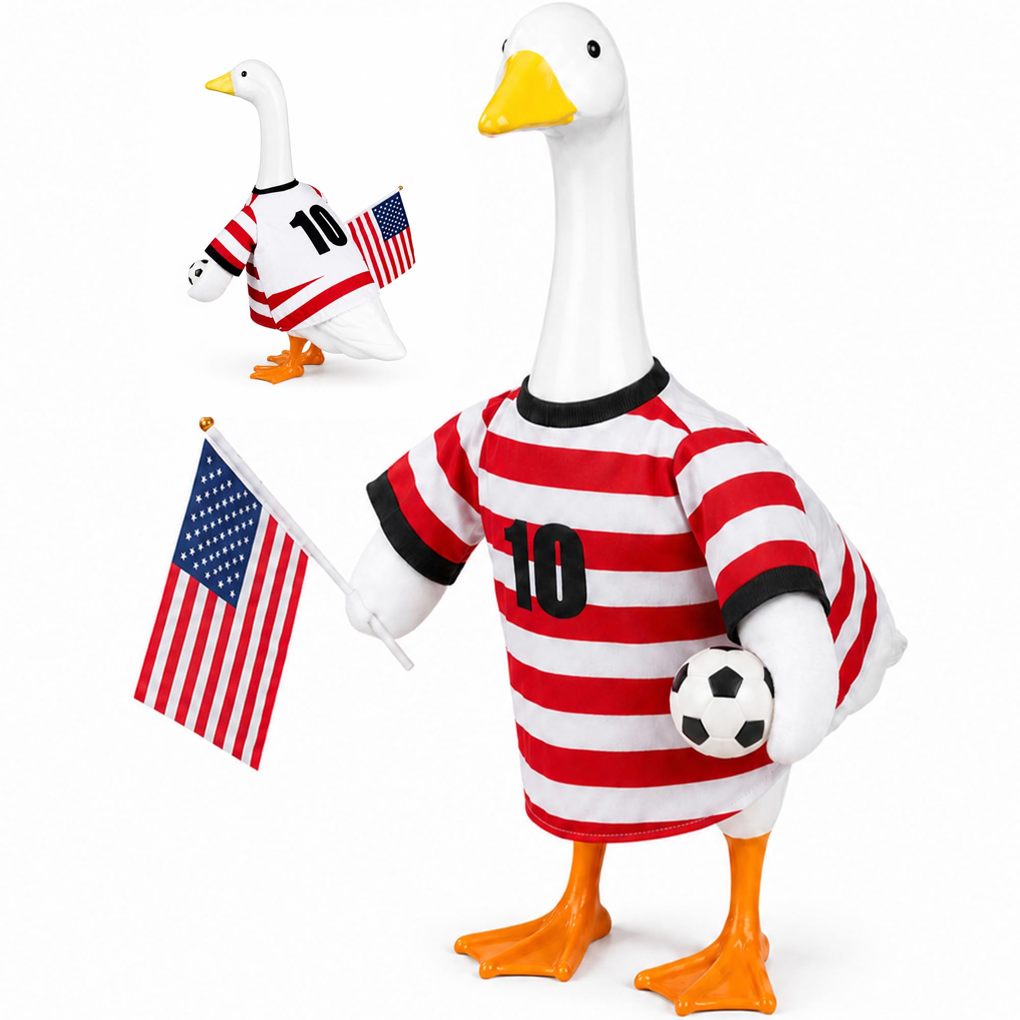 ROSSNY USA Soccer Porch Goose Outfit for 23 in Goose Statue