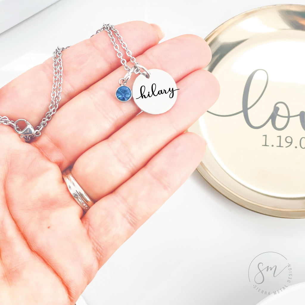 Personalized Birthstone Necklace | Custom Name Necklace | Girl friend Gift | Friend Necklace for Women | Kinsley Birthstone Necklace Custom KINSLEY-BS-DISC