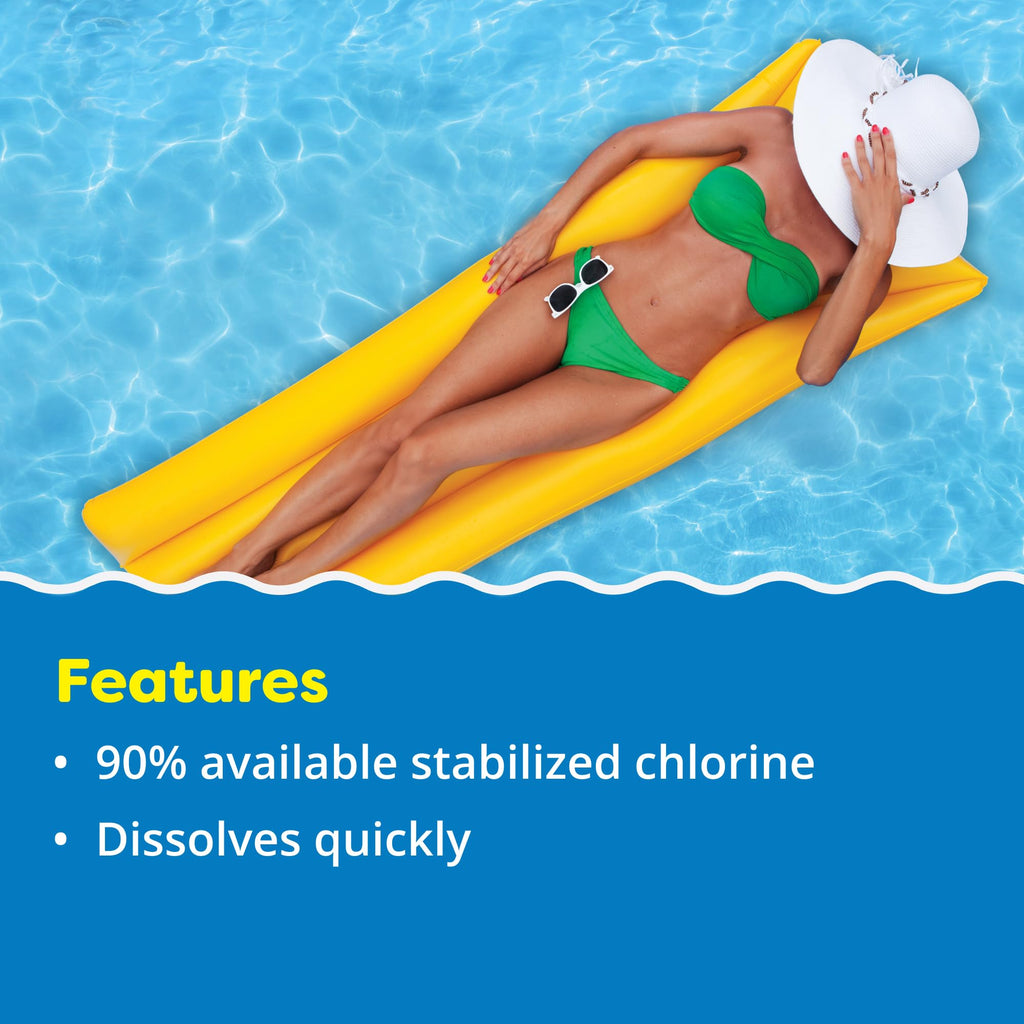 In The Swim 1 Inch Stabilized Chlorine Tablets for Sanitizing Swimming Pools - Fast Dissolving - 90% Available Chlorine - Tri-Chlor - 10 Pounds