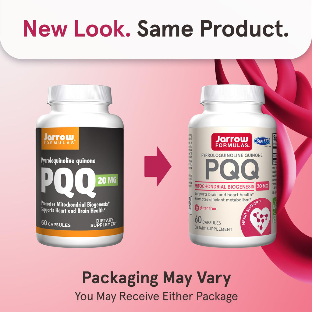 Jarrow Formulas® PQQ 20 mg, Dietary Supplement, Heart, Brain, and Metabolism Support, 60 Veggie Capsules, 60 Day Supply