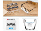 MODFANS Reading Glasses Men Readers 4 Pack,Blue Light Blocking Reading Glasses Anti Glare/Eye Strain Filter UV,Rectangular Unisex Lightweight Frame Comfortable Spring Hinge Eyeglasses 1.75