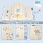 Kutoda Marble Diary with Lock, 192 Pages College Ruled Secret Journal with Lock, Waterproof A5 locked journal for women, Cute Diary Stuff for Teen Girls (Blue)