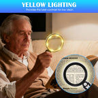 Magnus Opus 45X Magnifying Glass with Light, 4.6-Inch 1200mAh USB Rechargeable, 6 Color Modes for Low Vision Seniors, Reading, Jewelry & Coin Appraisal - Black Silver