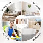 Jecery 4 Pair Washable Microfiber Mop Slippers Detachable Dusting Shoes for Floor Cleaning, Office & Home Use Suitable for Women & Men(Blue,Beige,Brown, White,M Size)
