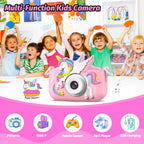 Upgrade Kids Camera for Boys Girls, Toddler Digital Selfie Camera with Cute Protective Cover and SD Card, Christmas Birthday Gifts Toys for 3 4 5 6 7 8 9 10 11 12 Years Old Little Girls and Boys