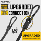 Bungee Cords with Hooks, 8 Inch Long Heavy Duty Bungee Cords with Carabiner Clip Outdoor, 1/3 Inch Black Extra Strong Elastic Rope with Carabiner Hooks for Camping, Tarps, Bike Rack, Tent, 6 Pack