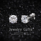 Mossanite stud earrings GRA 925 sterling silver(5mmSilver)
