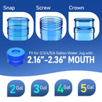 【Upgraded】Morsatie Reusable 3 & 5 Gallon Water Jug Cap, No Leaking & Popping Open, Food Grade Silicone Replacement Cap for 55mm Standard/Screw/Crown Top Water Bottle & Water Pump Dispenser, 10Pcs