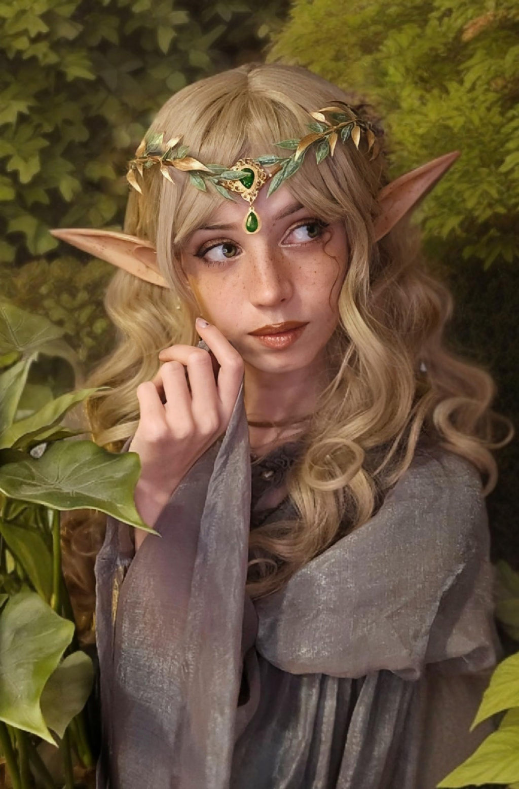 MOSTORY Renaissance Fairy Flower Crown, Woodland Elf Crown Headpiece
