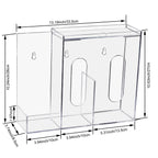 SEANADO Face Mask Dispenser 3 Compartment Acrylic Glove Box Holder Hygiene Station for Disposable Face Masks, Emesis Bag, Shoe Cover and Hairnet, Wall Mount Holes or Tabletop Holder （Clear）
