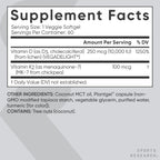 Sports Research® Vitamin D3 + K2 with 10,000iu of Plant-Based D3 & 100mcg of Vitamin K2 as MK-7 | Non-GMO Verified & Vegan Certified 60ct
