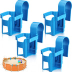 Nuogo 4 Pieces Poolside Cup Holder Sturdy Durable Above Ground Pool Accessories Blue for Above Ground Pools Cup Holder for Drinks Pool Fits 2 Inches or Thinner Round Top Bars