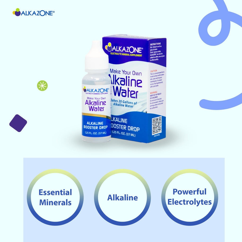 Alkazone Make Your Own Alkaline Water | 1 Pack Makes 20 Gallon | Alkaline Booster Drop | 3 Pack 1.25 Oz