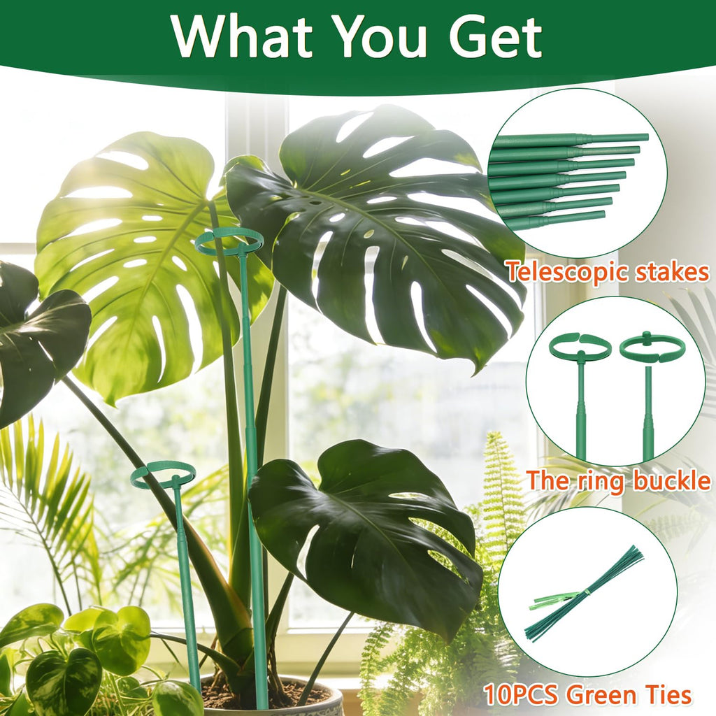 Telescoping Monstera Plant Stakes, 12.5-48.4IN Indoor Plant Support- 7Pack