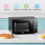 COMFEE' EM720CPL-PMB Countertop Microwave Oven with Sound On/Off, ECO Mode and Easy One-Touch Buttons, 20L, 700W, Black