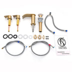 Ultimate Unicorn 8 inch Bathroom Faucet Champagne Bronze, Waterfall Bathroom Sink Faucet with Metal Pop-up Sink Drain Stopper and 2 Supply Hoses, DJS-MP-3JT-CG-PB-C